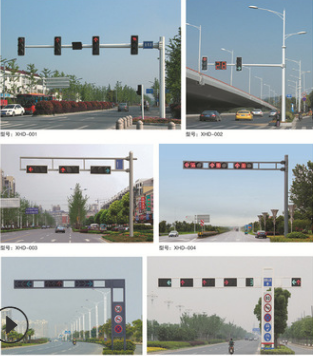 图木舒克交通标志牌信号灯杆电警监控L杆框架诱导屏红绿灯龙门架合杆共杆